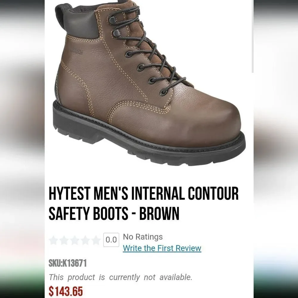 Hytest Men's Internal Contour Safety Boots - Brown